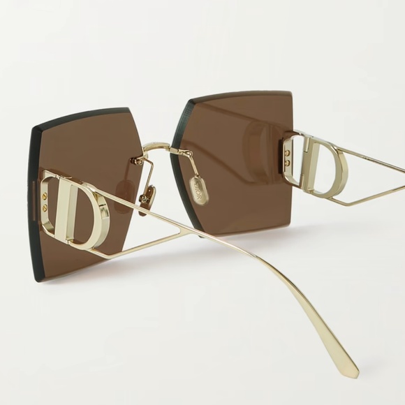DIOR 30 Montaigne S7U Square Frame Sunglasses Gold/Gold Lens - MSRP $610 - BNIB - Picture 4 of 8